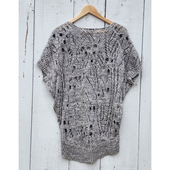 Eileen Fisher Women's Grey Open Knit Cotton Blend Relaxed Sweater Top Shirt Sz S - Picture 6 of 7